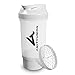 Eiweiß Shaker FYRA 700ml - BPA frei mit Container & Pulverfach, Protein Shaker mit Sieb und Skala für Whey und BCCA Shakes, Fitness Trinkflasche...