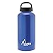 Laken Classic Alu Trinkflasche Weite Öffnung Schraubdeckel mit Schlaufe, BPA frei Aluminiumtrinkflasche, 600ml, Blau