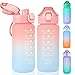 SUPPRUI Kinder Trinkflasche Auslaufsicher Wasserflasche 600ml, Trinkflasche mit Zeitmarkierungen Schule und Sport Flasche Tritan Wasserflasche BPA...