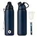 Fjbottle Edelstahl Trinkflasche Sport mit Magnetischem Deckel 1L, 800ml, 600ml, 400ml BPA-Frei Auslaufsichere Kinder Flasche - Kohlensäure geeignet...