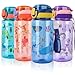 SUPPRUI Trinkflasche Kinder, 600ml Kindertrinkflasche mit Strohhalm, BPA-freie Kinder-Wasserflaschen, Sportwasserflasche mit Auslaufsicherem...